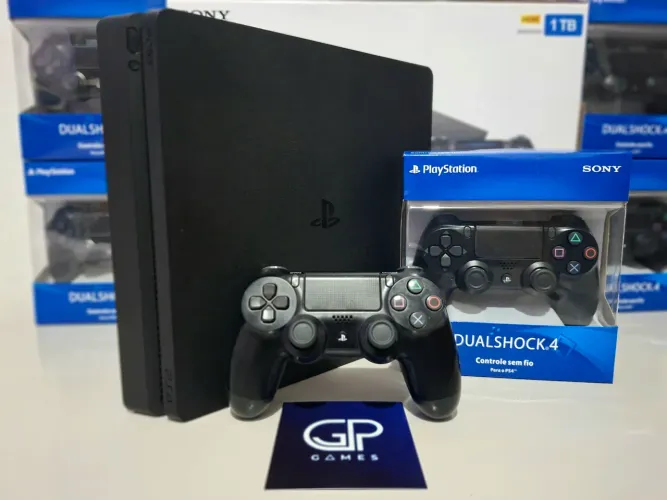 PS4 slim 1tb seminovo + 2 controles - enviamos