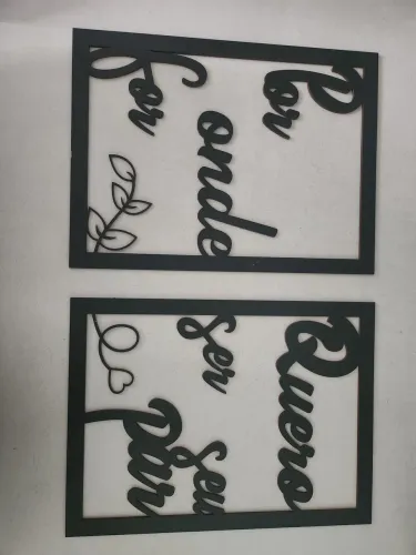 Jogo de quadro decorativo corte a laser .