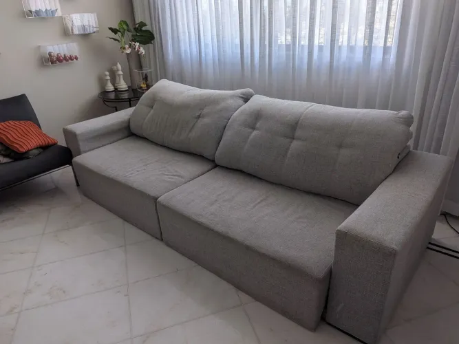Sofá reclinável cinza