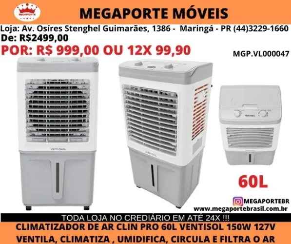 CLIMATIZADOR DE AR 60 LITROS 