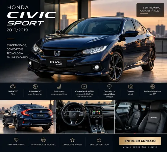 Honda Civic Sedan EXL 2.0 Flex 16V Aut.4p 2019