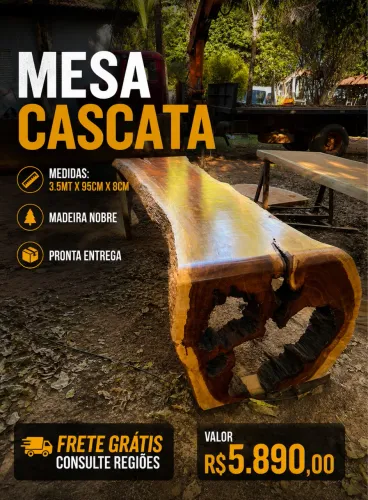 Mesa cascata rústica