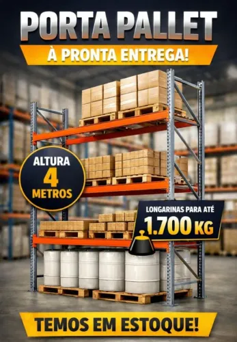 Porta pallet 4m alt a pronta entrega 