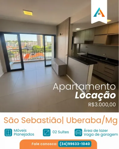 Imóvel para aluguel tem 70 metros quadrados com 2 quartos em Mercês - Uberaba - MG