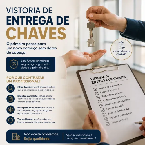 Laudo, inspeção, vistoria entrega de chaves