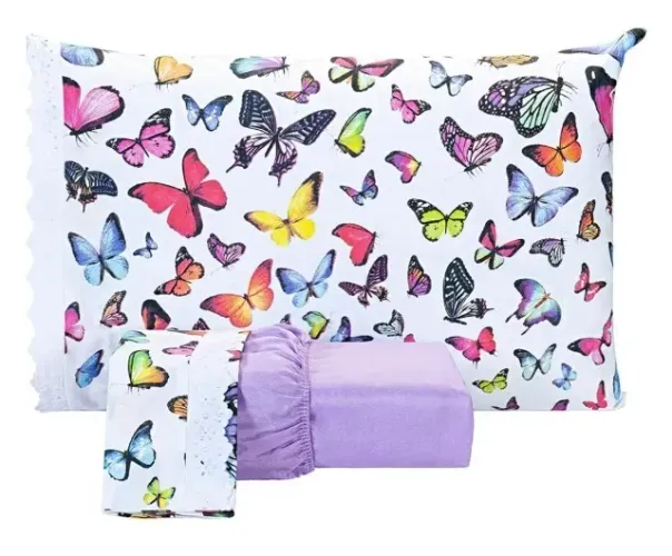 Forro Cama Solteiro Borboleta