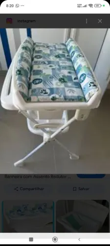 Trocador de bebê com banheira