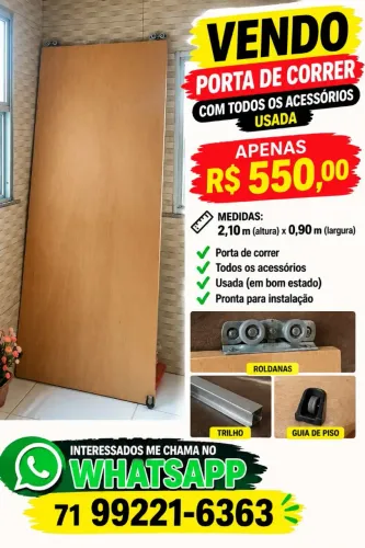 Vendo porta de correr usada