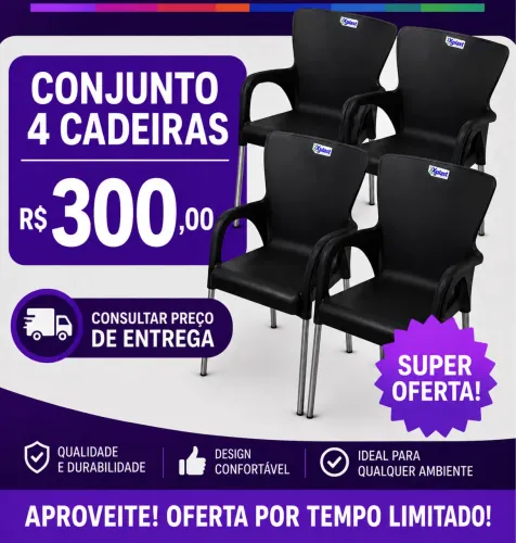 Conjunto de 4 cadeiras