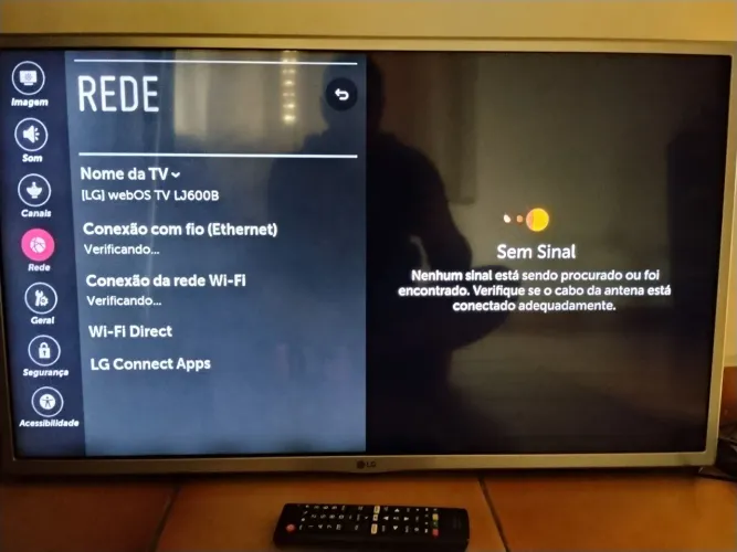 Vende tv LG,32 polegadas não está conectando a internet