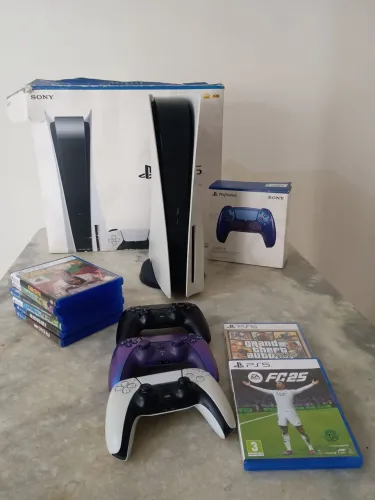 Ps5 Mídia Física 3 Controles e Vários Jogos