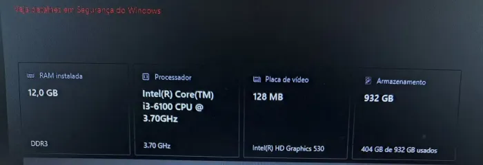Kit Placa Mae 1151 , i3 6100 + 12 GB RAM DDR3 + Gabinete utilizável e teclado...