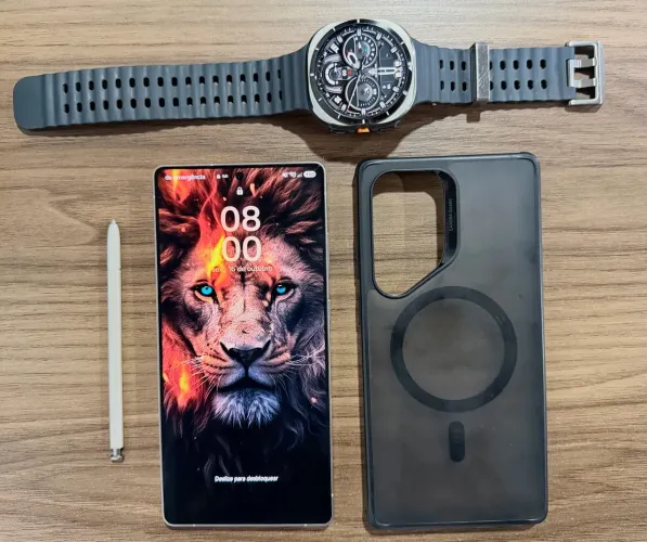 Galaxy S25 Ultra 512GB Cinza Titaniun + opção de levar o Galaxy Watch Ultra (Top de Linha)