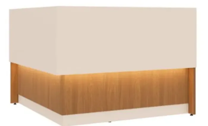Troca de Showroom - Balcão em L para Recepção com LED