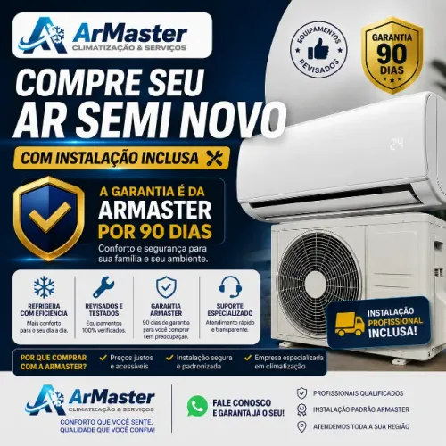 Ar-Condicionado Seminovo Revisado + Instalação Inclusa