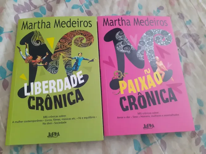 2 LIVROS MARTHA MEDEIROS LIBERDADE CRONICA PAIXÃO CRONICA