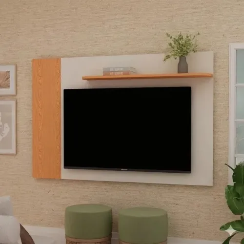 Painel Flórida Novo  Na Cor Cinamomo/Off White