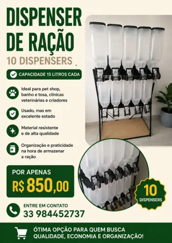 Dispenser de ração para pet shop
