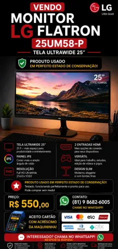 Monitor 25 polegadas