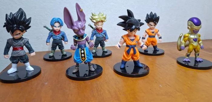 Kit 7 Bonecos Miniatura Dragon Ball Super Coleção Action Figure