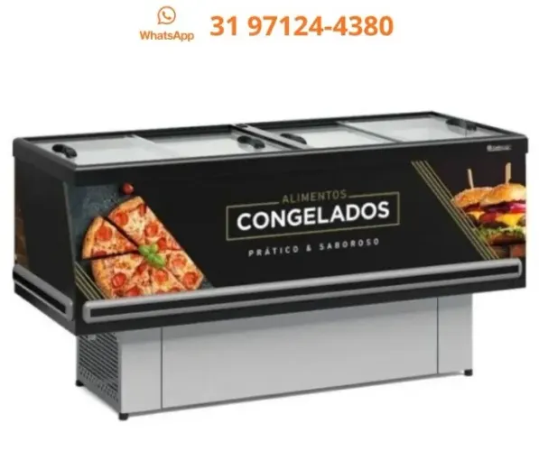 Ilha de Congelados Vidro Reto 1,9M Gelopar