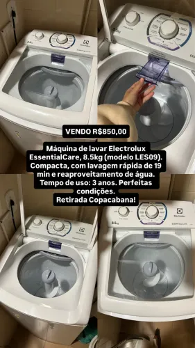 Máquina de lavar roupa Eletrolux Essential Care 8.5kg