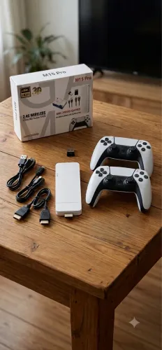 Video Game Stick M15 Pro 4K Ultra HD - 20.000 Jogos + 2 Controles (Novo Na Caixa)