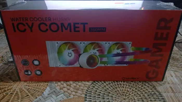 Water cooler Husky ice comet 360mm , Argb nas mangueiras e display de temperatura ,novo la