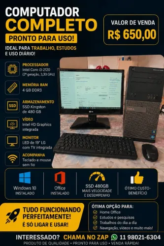 Máquina Dell OptiPlex 790<br>Processador: Intel Core i3-2120 (2ª