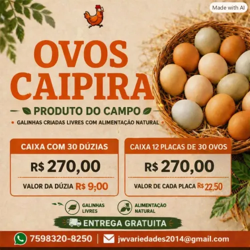 VENDO OVOS CAIPIRA ORIGINAL