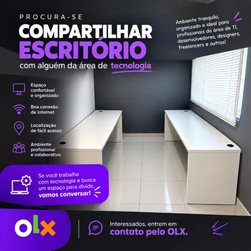 Compartilhe Escritório para Profissionais de Tecnologia - Sala Completa