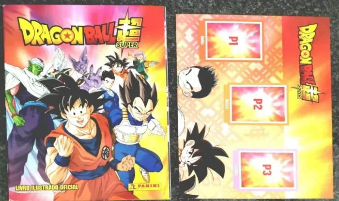 Álbum Dragon Ball Super 2 vazio + set completo de figurinhas para colar