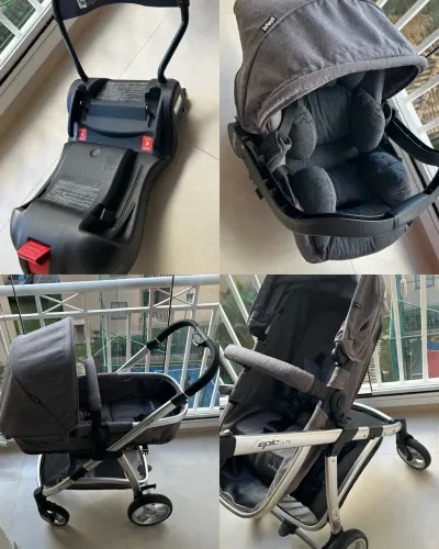 Carrinho de bebê +bebê conforto e base pra carro 