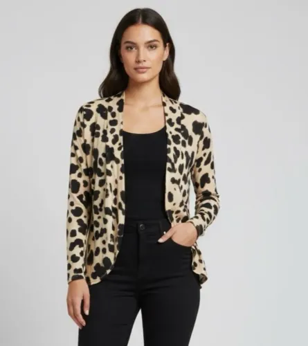 casaco animal print oncinha m - desapego roupas feminino