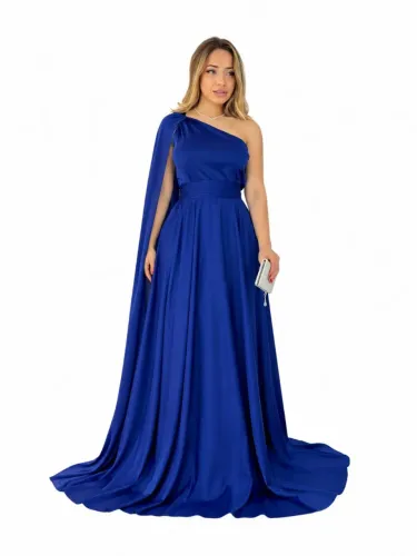 Vestido longo azul royal (casamento, formatura, aniversário, batizado) usado 1 vez,