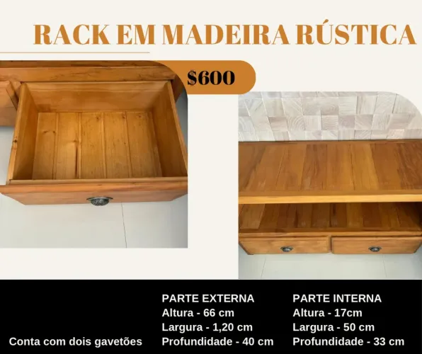 Rack em Madeira rústica