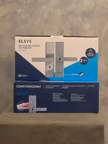 Fechadura Digital de Embutir Com Biometria Esf-DE2000B Elsys