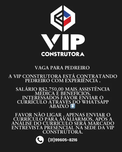 Vaga para pedreiro