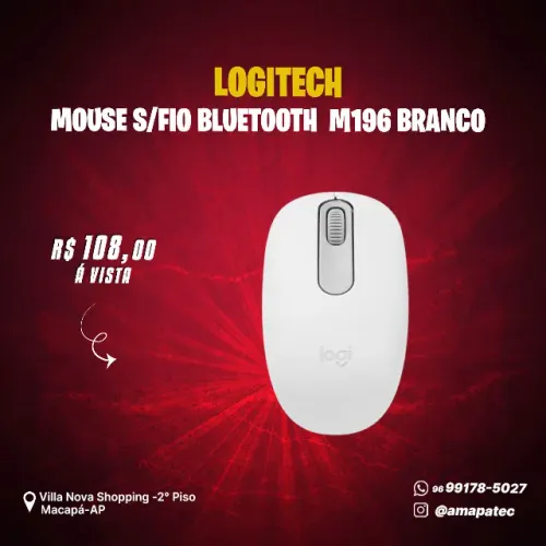 Mouse Sem Fio Logitech M196 Branco