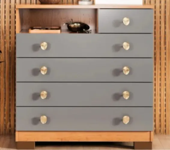 Cômoda Para Quarto Com 5 Gavetas 1 Prateleira Organizador De Roupas Infantil