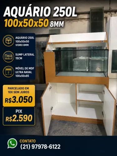  Aquário 250 litros ? Medidas: 100x50x50  