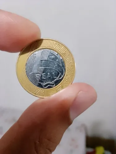 Moeda colecionável de r$ 1 de 2002