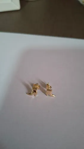 Brinco Feminino Banhado a Ouro 18K com Tarraxa Vazada