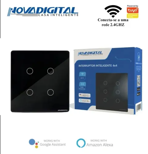 Interruptor inteligente Wi-Fi 4x4 - Nova Digital
