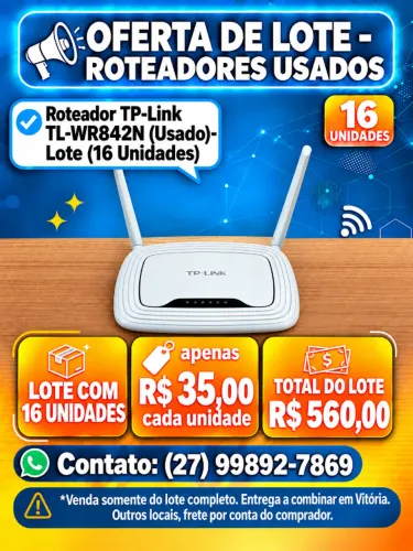 Roteador TP-Link TL-WR842N (Usado) - Lote (16 Unidades)