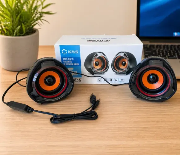 Caixinhas de Som Lotus LT-A7 5W USB 2.0 para Computador e Notebook