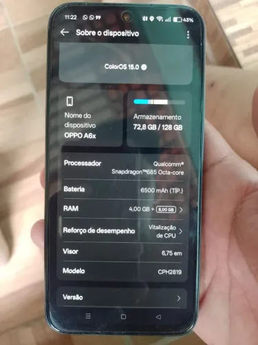 Smartphone Oppo A6x com nota fiscal.