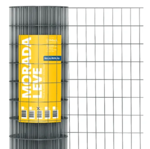 Tela Galvanizada Morada Leve (fio 1,90mm / malha 5x10cm) 1,80m altura- Rolo 25m