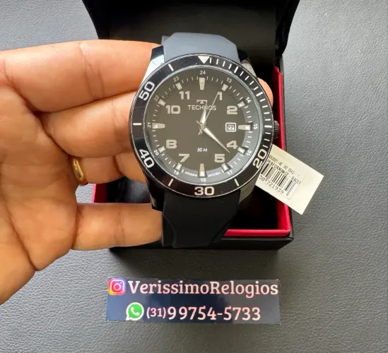 Relógio Masculino Technos Preto Racer Novo Oportunidade 