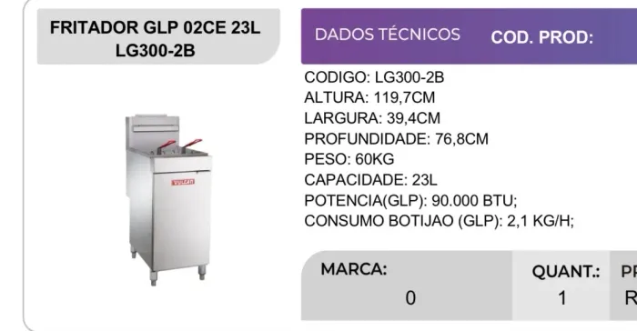 Fritadeira Vulcan 